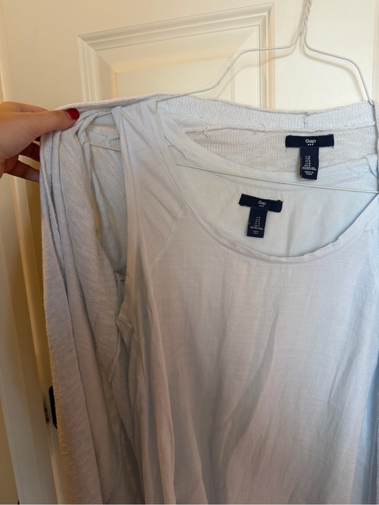GAP Sweaters - GAP Pale Gray Tank Top with Matching Knit Cardigan